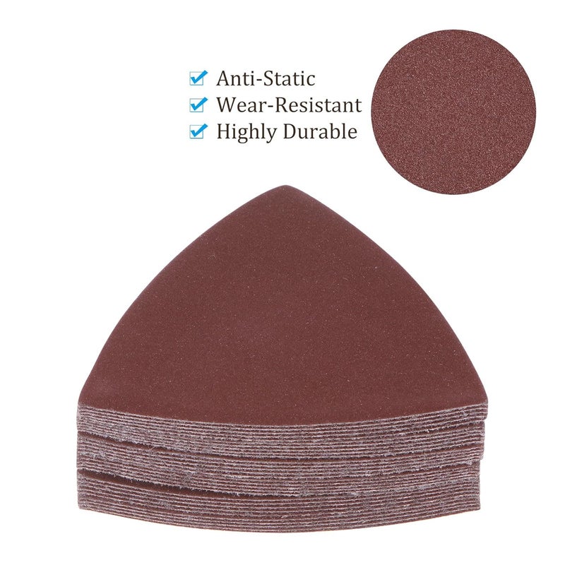 Kozelo 120pcs Mouse Sander Detail Sandpaper - [ 1000 Grit, 3-1/8" ] Triangle Hook and Loop Assorted Sanding Pads Sheet for Wood Furniture Polishing Use | Aluminum Oxide Sandpaper - Image 2